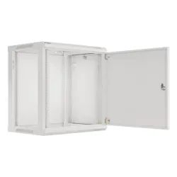 Szafa instalacyjna Rack wisząca 19" 12U 600x450 szara drzwi metalowe