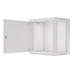 Szafa instalacyjna Rack wisząca 19" 12U 600x450 szara drzwi metalowe