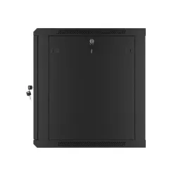 Szafa instalacyjna Rack wisząca 19" 12U 600x600 czarna drzwi metalowe