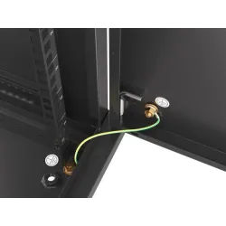 Szafa instalacyjna Rack wisząca 19" 12U 600x600 czarna drzwi metalowe