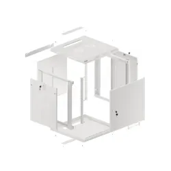 Szafa instalacyjna Rack wisząca 19" 12U 600x600 szara drzwi metalowe