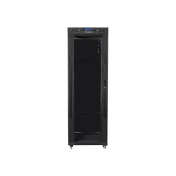 Szafa instalacyjna Rack stojąca 19" 37U 800x1000 czarna drzwi szklane LCD