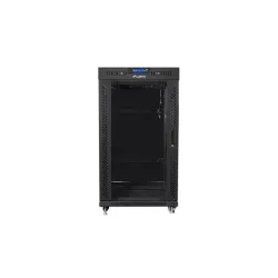 Szafa instalacyjna Rack stojąca 19" 22U 800x800 Drzwi Szklane czarna