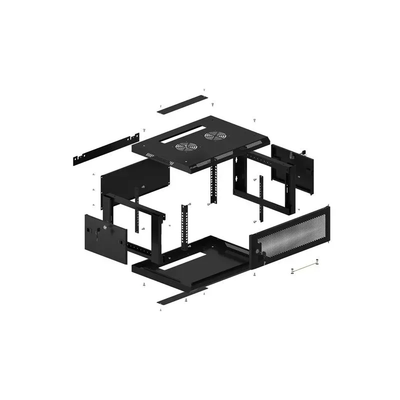 Szafa instalacyjna Lanberg rack wisząca 19" 4U 600x450 drzwi perforowane