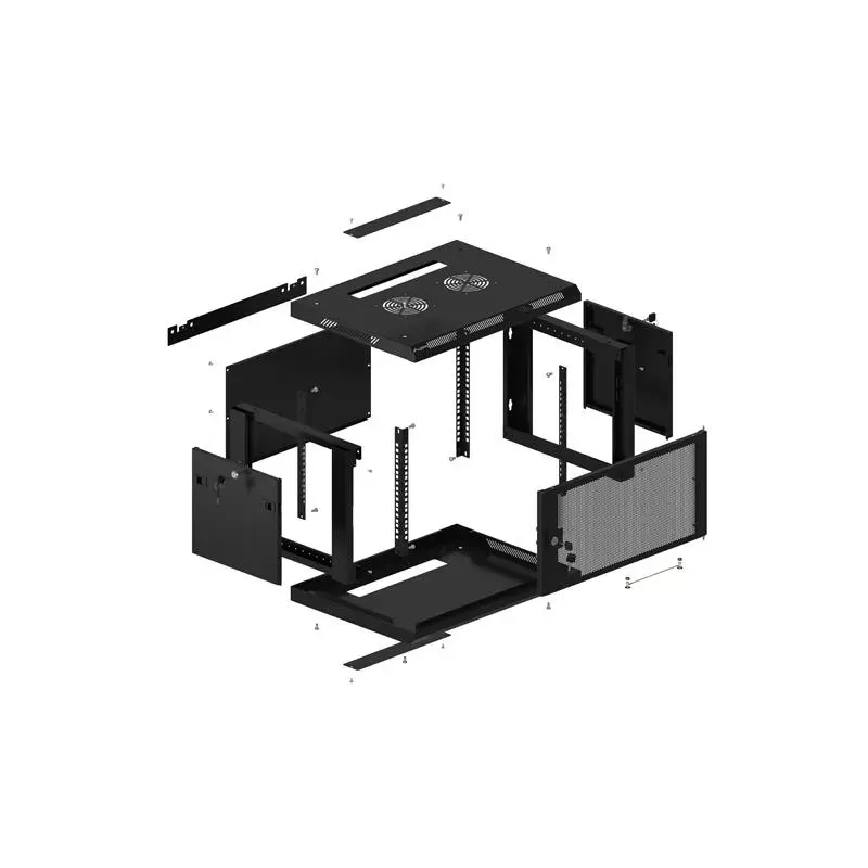 Szafa instalacyjna Lanberg rack wisząca 19" 6U 600x450 drzwi perforowane