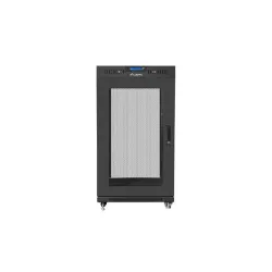 Szafa instalacyjna Rack stojąca 19" 22U 600x600 czarna drzwi perforowane