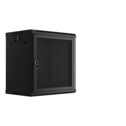 Szafa instalacyjna Rack wisząca 19" 12U 600x450 czarna drzwi perforowane