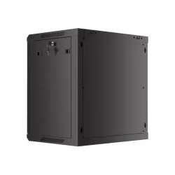 Szafa instalacyjna Rack wisząca 19" 12U 600x450 czarna drzwi perforowane