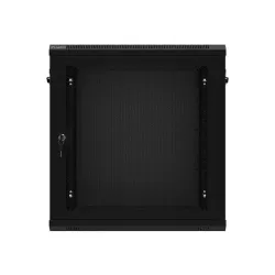 Szafa instalacyjna Rack wisząca 19" 12U 600x450 czarna drzwi perforowane
