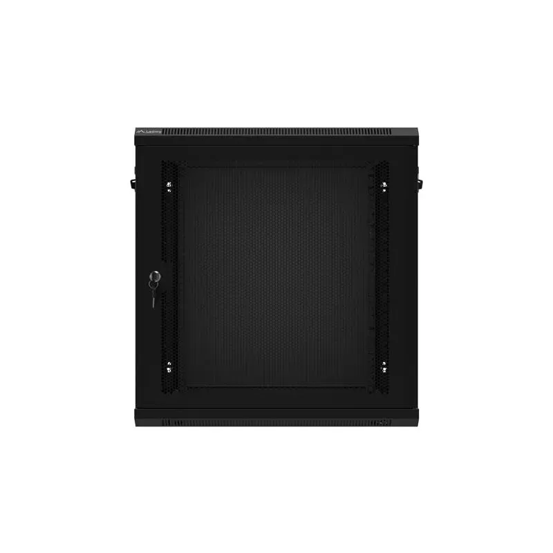 Szafa instalacyjna Rack wisząca 19" 12U 600x450 czarna drzwi perforowane
