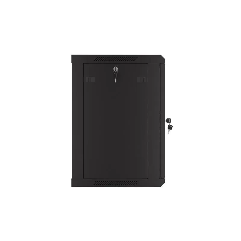 Szafa instalacyjna Rack wisząca 19" 12U 600x450 czarna drzwi perforowane