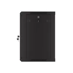 Szafa instalacyjna Rack wisząca 19" 12U 600x450 czarna drzwi perforowane
