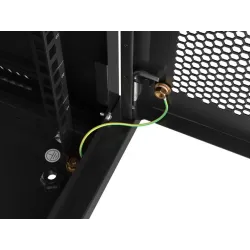 Szafa instalacyjna Rack wisząca 19" 12U 600x450 czarna drzwi perforowane