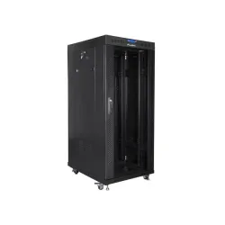 Szafa instalacyjna Rack stojąca 19" 27U 800x1200 Drzwi Szklane czarna