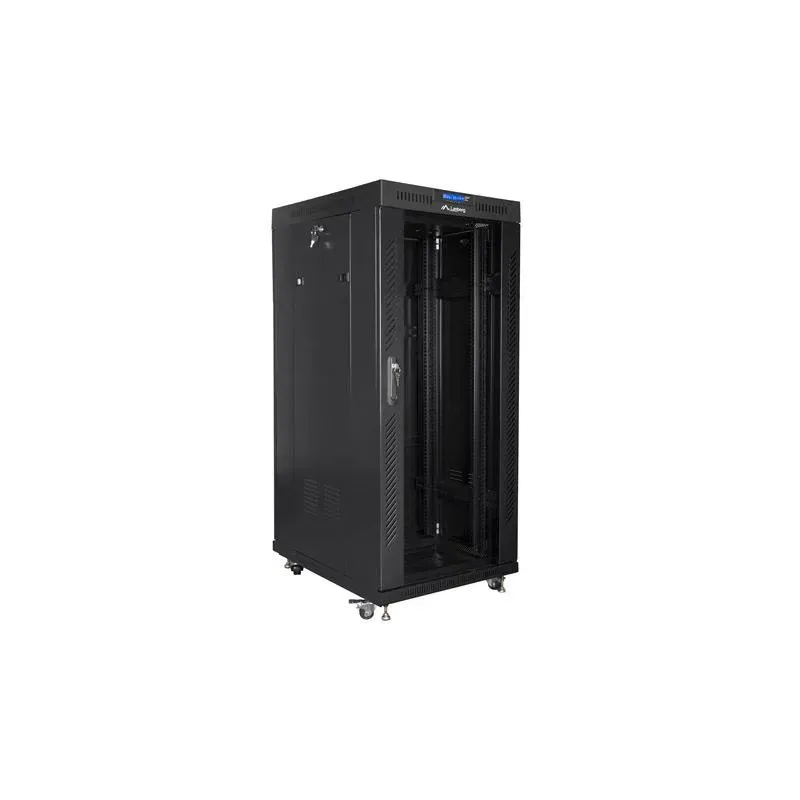 Szafa instalacyjna Rack stojąca 19" 27U 800x1200 Drzwi Szklane czarna