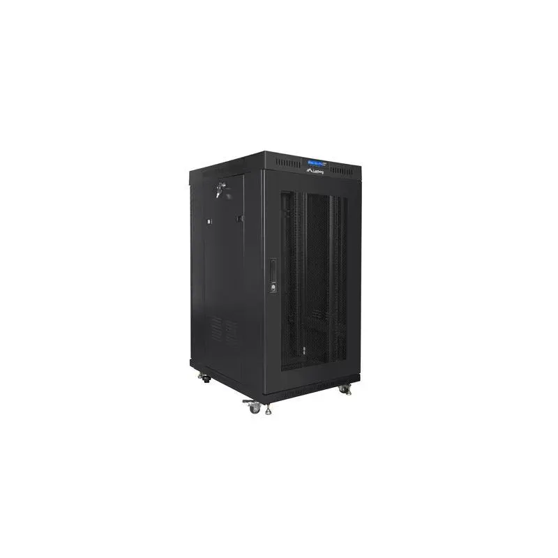 Szafa instalacyjna Rack stojąca 19" 22U 800x800 Drzwi Perforowane czarna