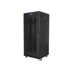 Szafa instalacyjna Rack stojąca 19" 27U 600x600 czarna drzwi perforowane