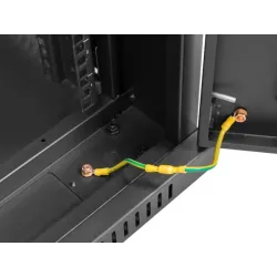 Szafa instalacyjna Rack stojąca 19" 27U 600x600 czarna drzwi perforowane