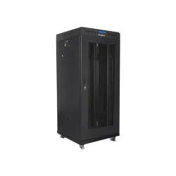 Szafa instalacyjna Rack stojąca 19" 27U 600x600 czarna drzwi perforowane