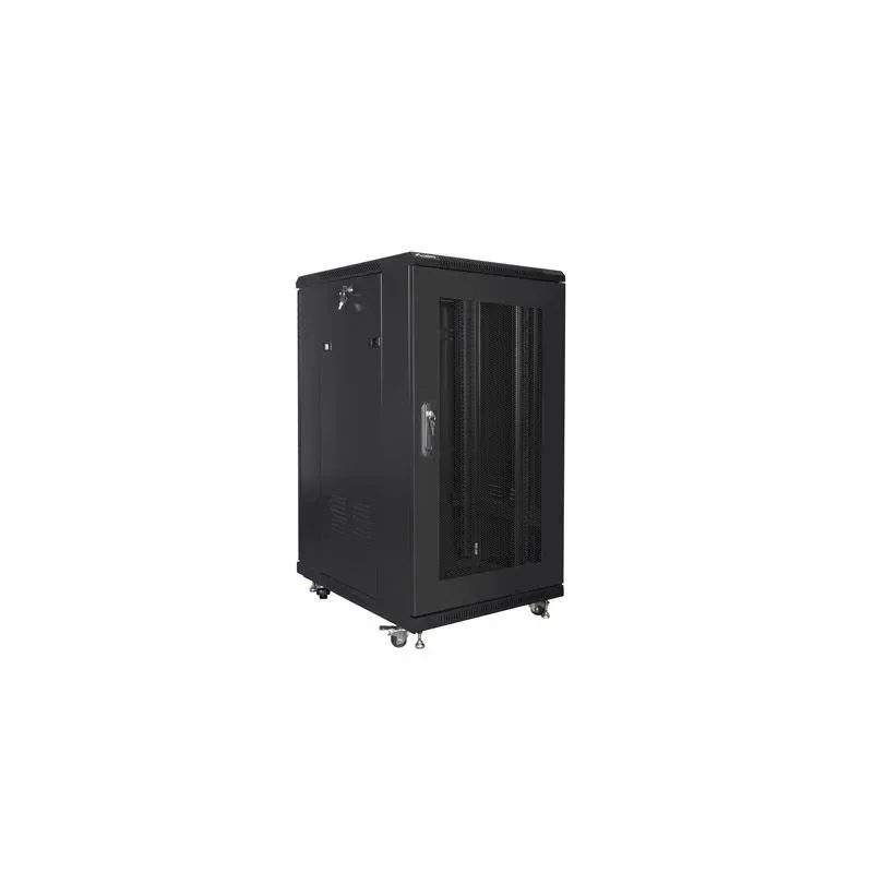 Szafa instalacyjna Rack stojąca 19" 22U 800x800 czarna drzwi perforowane