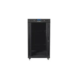 Szafa instalacyjna Rack stojąca 19" 22U 600x800 czarna drzwi szklane