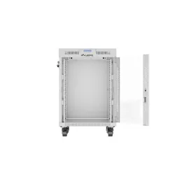 Szafa instalacyjna Rack stojąca 19" 15U 600x600 szara drzwi szklane LCD