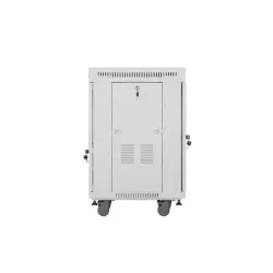 Szafa instalacyjna Rack stojąca 19" 15U 600x600 szara drzwi szklane LCD
