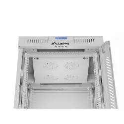 Szafa instalacyjna Rack stojąca 19" 15U 600x600 szara drzwi szklane LCD