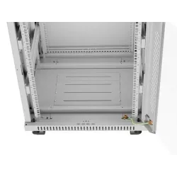 Szafa instalacyjna Rack stojąca 19" 15U 600x600 szara drzwi szklane LCD