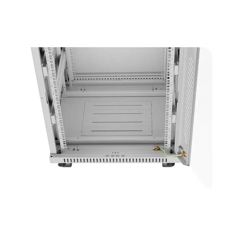 Szafa instalacyjna Rack stojąca 19" 15U 600x600 szara drzwi szklane LCD