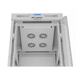Szafa instalacyjna Rack stojąca 19" 22U 600x800 szara drzwi szklane Lanberg
