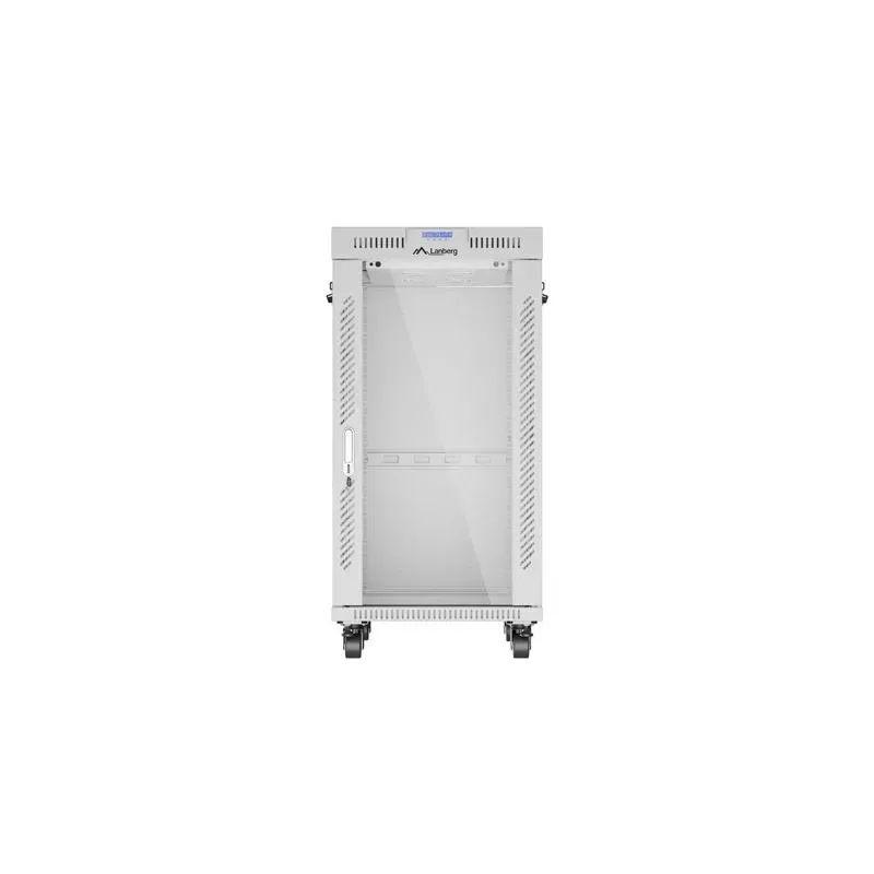 Szafa instalacyjna Rack stojąca 19" 22U 600x800 szara drzwi szklane Lanberg
