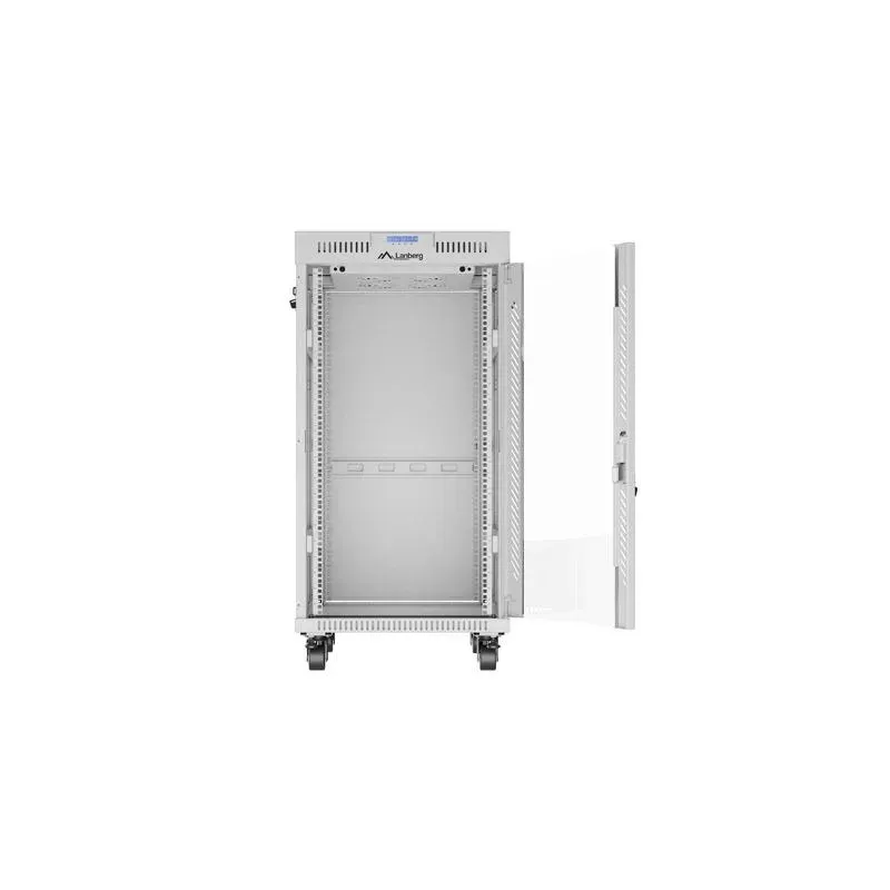 Szafa instalacyjna Rack stojąca 19" 22U 600x800 szara drzwi szklane Lanberg