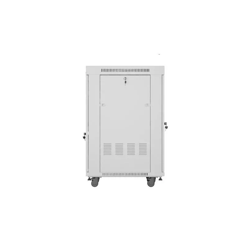 Szafa instalacyjna Rack stojąca 19" 22U 600x800 szara drzwi szklane Lanberg