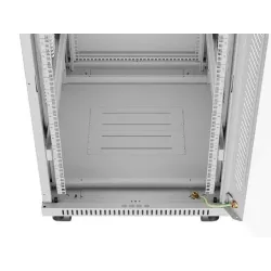 Szafa instalacyjna Rack stojąca 19" 22U 600x800 szara drzwi szklane Lanberg