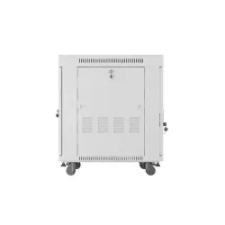 Szafa instalacyjna Rack stojąca 19" 15U 600x800 szara drzwi szklane LCD