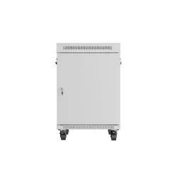 Szafa instalacyjna Rack stojąca 19" 15U 600x800 szara drzwi szklane LCD