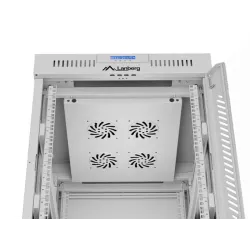 Szafa instalacyjna Rack stojąca 19" 15U 600x800 szara drzwi szklane LCD