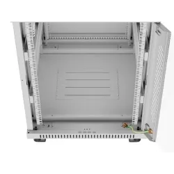 Szafa instalacyjna Rack stojąca 19" 15U 600x800 szara drzwi szklane LCD