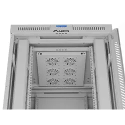 Szafa instalacyjna Rack stojąca 19" 42U 800x1000 szara drzwi szklane LCD