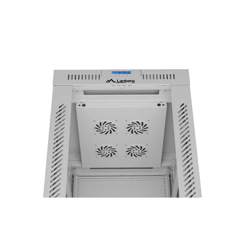 Szafa instalacyjna Rack stojąca 19" 42U 600x800 szara drzwi szklane LCD