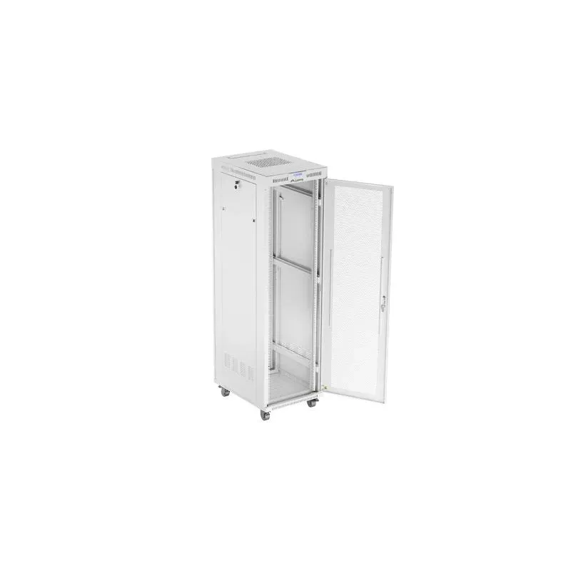 Szafa instalacyjna Rack stojąca 19" 42U 600x800 szara drzwi perforowane LCD
