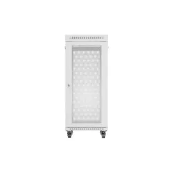 Szafa instalacyjna Rack stojąca 19" 27U 600x800 szara drzwi perforowane LCD