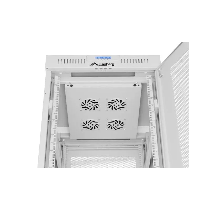 Szafa instalacyjna Rack stojąca 19" 27U 600x800 szara drzwi perforowane LCD