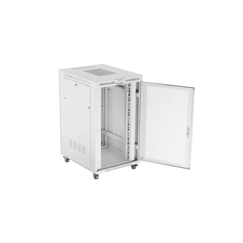 Szafa instalacyjna Rack stojąca 19" 27U 800x1000 Drzwi Perforowane szara
