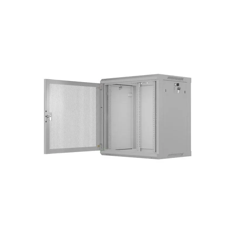 Szafa instalacyjna Rack wisząca 19" 12U 600x450 szara drzwi perforowane