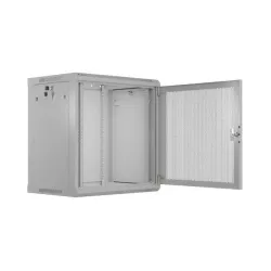 Szafa instalacyjna Rack wisząca 19" 12U 600x450 szara drzwi perforowane