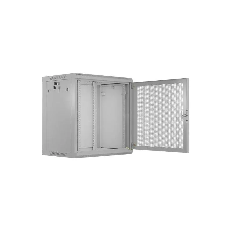 Szafa instalacyjna Rack wisząca 19" 12U 600x450 szara drzwi perforowane