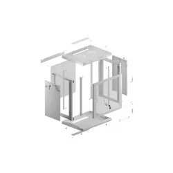 Szafa instalacyjna Rack wisząca 19" 12U 600x450 szara drzwi perforowane