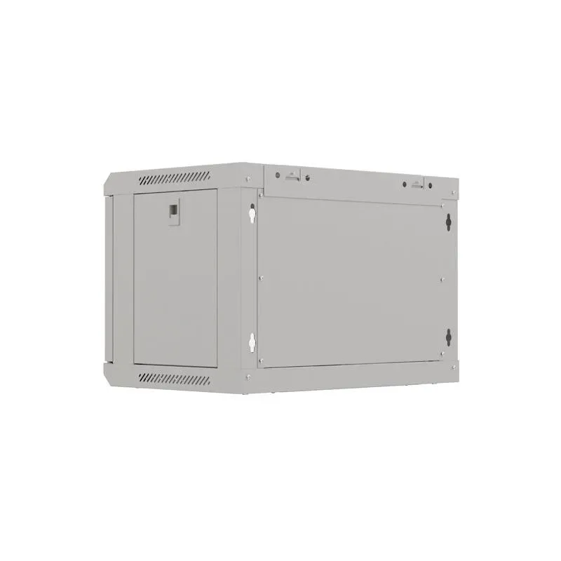 Szafa instalacyjna Rack wisząca 19" 6U 540x350 szara Drzwi przeszklone